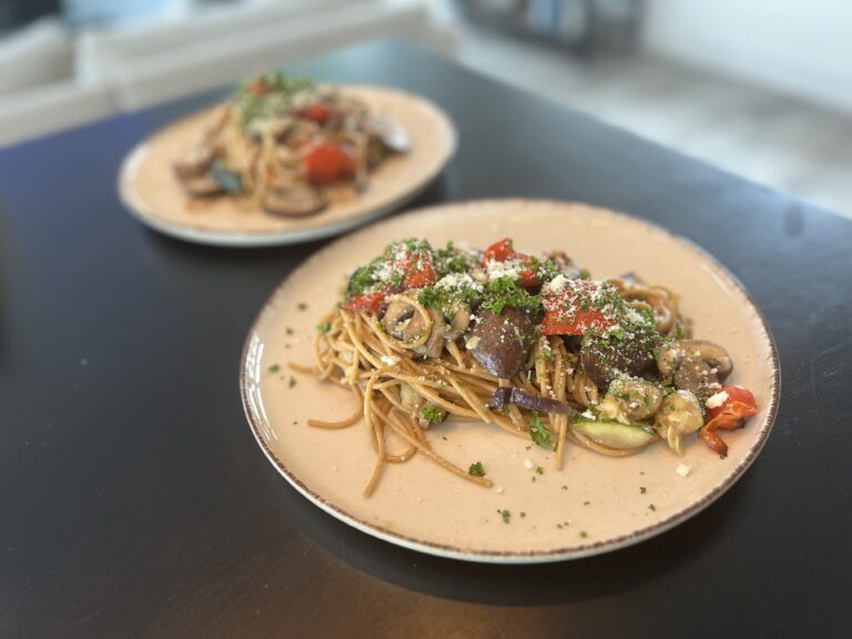 Miso Pasta with Roasted Vegetables